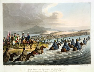 The Boasted Crossing of the Niemen at the Opening of the Campaign in 1812 by N. Bonaparte, from a drawing by an officer by English School